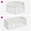 6 Panelers hundelegeplads 177,5 x 154,5 x 58 cm Plastik Hvid