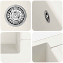Vask Hvid 620 x 500 mm 80% Kvarts og 20% Resin