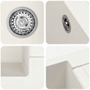 Vask Hvid 780 x 500 mm 80% Kvarts og 20% Resin