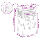 Havekrukke med holder Naturfarvet 50 x 38 x 74 cm Bambus