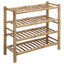 Skostativ med hylde Naturfarvet 68 x 28 x 63 cm Bambus