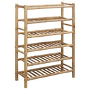 Skostativ med hylde Naturfarvet 68 x 28 x 96 cm Bambus