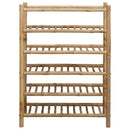 Skostativ med hylde Naturfarvet 68 x 28 x 96 cm Bambus