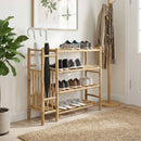 Skostativ med hylde Naturfarvet 88 x 27 x 80 cm Bambus