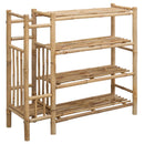 Skostativ med hylde Naturfarvet 88 x 27 x 80 cm Bambus