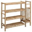 Skostativ med hylde Naturfarvet 88 x 27 x 80 cm Bambus