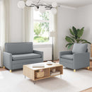 Sofa Sæt 2 stk. Lysegrå Stof