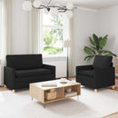 Sofa Sæt 2 stk. Sort Stof