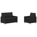 Sofa Sæt 2 stk. Sort Stof