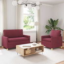 Sofa Sæt 2 stk. Vinrød Stof
