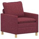 Sofa Sæt 2 stk. Vinrød Stof