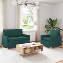 Sofa Sæt 2 stk. Mørkegrøn Stof