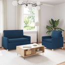 Sofa Sæt 2 stk. Blå Stof
