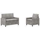 Sofa Sæt 2 pcs Lysegrå Fløjl