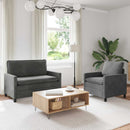 Sofa Sæt 2 pcs Mørkegrå Fløjl