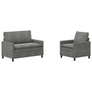Sofa Sæt 2 pcs Mørkegrå Fløjl