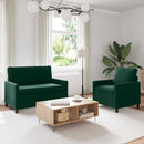 Sofa Sæt 2 pcs Mørkegrøn Fløjl