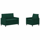 Sofa Sæt 2 pcs Mørkegrøn Fløjl