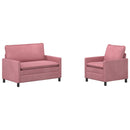 Sofa Sæt 2 pcs Lyserød Fløjl