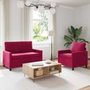 Sofa Sæt 2 pcs Vinrød Fløjl
