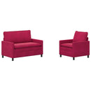 Sofa Sæt 2 pcs Vinrød Fløjl