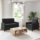Sofa Sæt 2 pcs Sort Fløjl