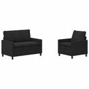 Sofa Sæt 2 pcs Sort Fløjl