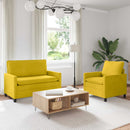 Sofa Sæt 2 pcs Gul Fløjl