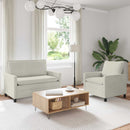 Sofa Sæt 2 pcs Cremefarvet Fløjl