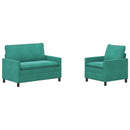 Sofa Sæt 2 pcs Turkis Fløjl