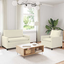 Sofa Sæt 2 pcs Cremefarvet Stof