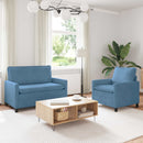 Sofa Sæt 2 pcs Blå Stof