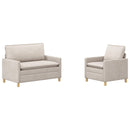 Sofa Sæt 2 pcs Cremefarvet Polyester