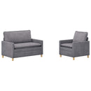 Sofa Sæt 2 pcs Lysegrå Polyester