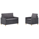 Sofa Sæt 2 pcs Mørkegrå Polyester
