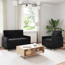 Sofa Sæt 2 pcs Sort Polyester