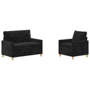 Sofa Sæt 2 pcs Sort Polyester