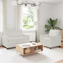 Sofa Sæt 2 pcs Cremefarvet Polyester