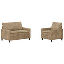 Sofa Sæt 2 pcs Gråbrun Polyester