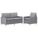 Sofa Sæt 2 stk. Lysegrå Stof