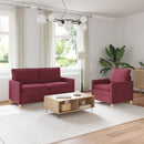 Sofa Sæt 2 stk. Vinrød Stof