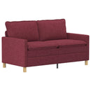Sofa Sæt 2 stk. Vinrød Stof