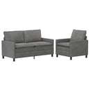 Sofa Sæt 2 pcs Mørkegrå Fløjl