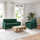Sofa Sæt 2 pcs Mørkegrøn Fløjl