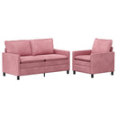 Sofa Sæt 2 pcs Lyserød Fløjl