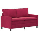 Sofa Sæt 2 pcs Vinrød Fløjl