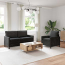 Sofa Sæt 2 pcs Sort Fløjl