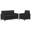 Sofa Sæt 2 pcs Sort Fløjl