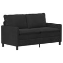 Sofa Sæt 2 pcs Sort Fløjl