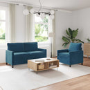 Sofa Sæt 2 pcs Blå Fløjl